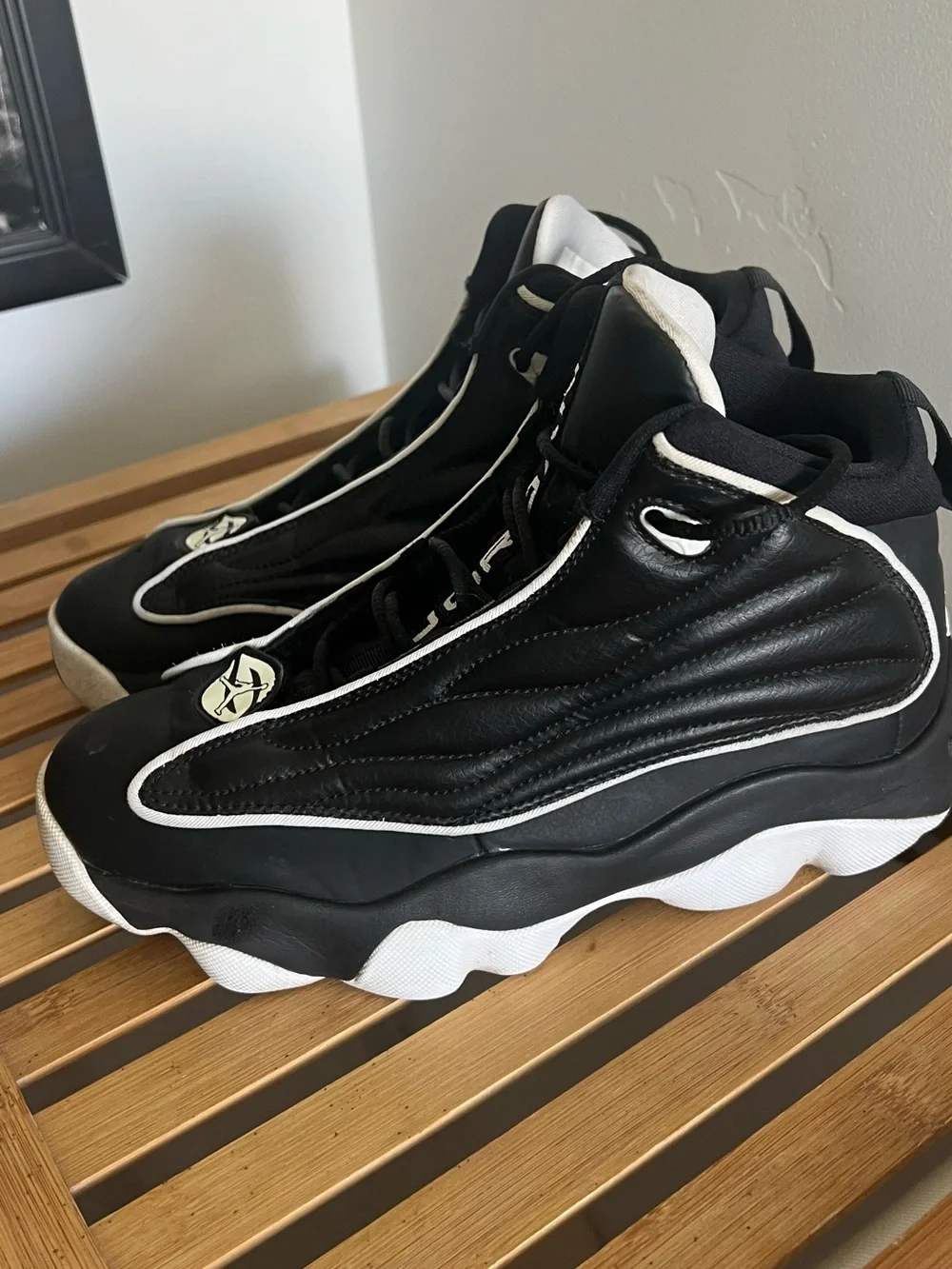 Jordan Men's Black and White High-Top Athletic Sneakers